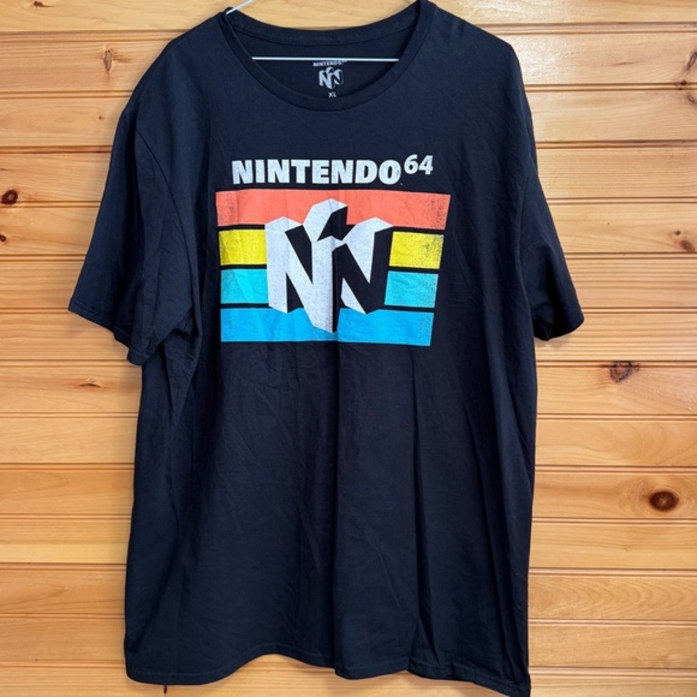 Nintendo 64 Logo Black T-Shirt XL